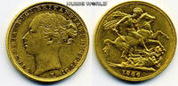 Australien 1 Sovereign 1886 Mzz. M, Victoria, 7,96 g/917 Gold, S318, vz  1074,00 EUR  Excl. 23,00 EUR Verzending