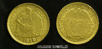 Kolumbien/Colombia 5 Pesos Republik, Bergarbeiter, 7,97 g/917 Gold, KM195.1, selten, Rf, ss+ -