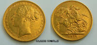 Australien 1 Sovereign Mzz. M (Melbourne) Victoria, 7,97 g/917 Gold, S305, ss++ -