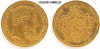 Belgien 20 Francs Leopold II. 1865-1909, 6,47 g /900 Gold, S23, vz -