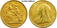GB 1 Sovereign Victoria 1837-1901, 7,98 g/917 Gold, S401, ss/ss+ -