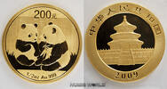 China 200 Yuan Pandamotiv, 1/2 oz. Feingold 999, in Originalfolie, Stg -