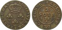 Französisch Guayana 2 Sous Louis XVI. 1774-1793 -
