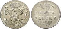 Sachsen-Hildburghausen 1/6 Taler Ernst Friedrich Karl 1745-1780 -