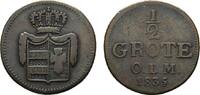 Oldenburg Cu 1/2 Grote Paul Friedrich August 1829-1853 -