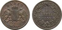 Baden-Durlach Cu Kreuzer Friedrich I. 1852-1907 -