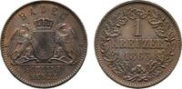 Baden-Durlach Cu Kreuzer Friedrich I. 1852-1907 -