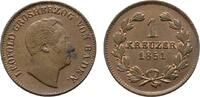 Baden-Durlach Cu Kreuzer Leopold 1830-1852 -