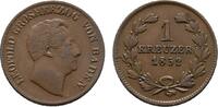 Baden-Durlach Cu Kreuzer Leopold 1830-1852 -