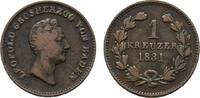 Baden-Durlach Cu Kreuzer Leopold 1830-1852 -