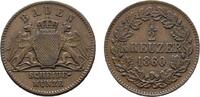 Baden-Durlach Cu 1/2 Kreuzer Friedrich I. 1852-1907 -