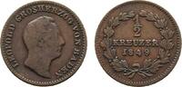 Baden-Durlach Cu 1/2 Kreuzer Leopold 1830-1852 -