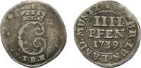 Braunschweig-Wolfenbüttel 4 Pfennig Karl I. 1735-1780 -