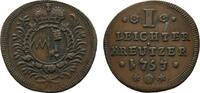 Würzburg, Bistum Cu Leichter Kreuzer Karl Philipp von Greiffenklau-Vollraths 1749-1754 -