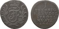 Schwarzburg-Rudolstadt Cu Pfennig Johann Friedrich 1744-1767 -