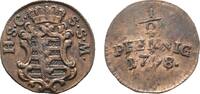 Sachsen-Coburg-Saalfeld Cu 1/2 Pfennig Ernst Friedrich 1764-1800 -