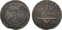 Schwarzburg-Rudolstadt Cu 4 Pfennig Friedrich Günther 1807-1867 -