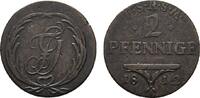 Schwarzburg-Rudolstadt Cu 2 Pfennig Friedrich Günther 1807-1867 -