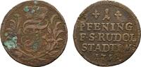 Schwarzburg-Rudolstadt Cu Pfennig Johann Friedrich 1744-1767 -