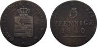 Sachsen-Weimar-Eisenach Cu 3 Pfennig Carl Friedrich 1828-1853 -