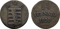 Sachsen-Weimar-Eisenach Cu 1 1/2 Pfennig Carl Friedrich 1828-1853 -
