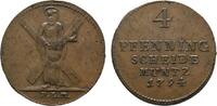 Braunschweig-Calenberg-Hannover Ausbeute Cu 4 Pfennig Georg III. 1760-1820 -
