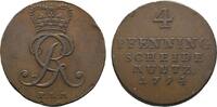 Braunschweig-Calenberg-Hannover Ausbeute Cu 4 Pfennig Georg III. 1760-1820 -