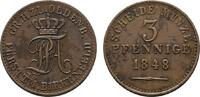 Oldenburg Cu 3 Pfennig Paul Friedrich August 1829-1853 -