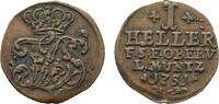 Sachsen-Weimar-Eisenach Cu Heller Friedrich III. von Gotha-Altenburg, als Vormund 1749-1755 -