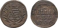 Sachsen-Eisenach Cu Heller Johann Wilhelm 1698-1729 -