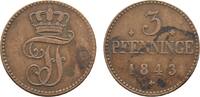 Mecklenburg-Schwerin Cu 3 Pfennig Friedrich Franz II. 1842-1883 -