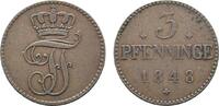 Mecklenburg-Schwerin Cu 3 Pfennig Friedrich Franz II. 1842-1883 -