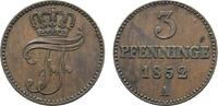 Mecklenburg-Schwerin Cu 3 Pfennig Friedrich Franz II. 1842-1883 -