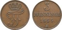 Mecklenburg-Schwerin Cu 3 Pfennig Friedrich Franz II. 1842-1883 -