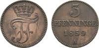 Mecklenburg-Schwerin Cu 3 Pfennig Friedrich Franz II. 1842-1883 -