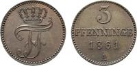 Mecklenburg-Schwerin Cu 3 Pfennig Friedrich Franz II. 1842-1883 -