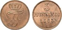 Mecklenburg-Schwerin Cu 3 Pfennig Friedrich Franz II. 1842-1883 -