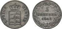 Württemberg 3 Kreuzer Wilhelm I. 1816-1864 -