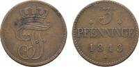 Mecklenburg-Schwerin Cu 3 Pfennig Friedrich Franz II. 1842-1883 -