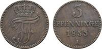 Mecklenburg-Schwerin Cu 3 Pfennig Friedrich Franz II. 1842-1883 -