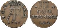Mecklenburg-Strelitz Cu 3 Pfennig Adolph Friedrich IV. 1752-1794 -