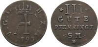 Mecklenburg-Strelitz Cu 3 Pfennig Adolph Friedrich IV. 1752-1794 -
