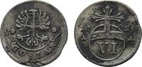 Goslar, Stadt 6 Pfennig 1725 Winz. Schrötlingsfehler, sehr schön 20,00 EUR  plus 5,00 EUR verzending