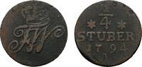 Brandenburg-Preußen Cu 1/4 Stüber Friedrich Wilhelm II. 1786-1797 -