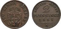 Brandenburg-Preußen Cu 2 Pfennig Wilhelm I. 1861-1888 -