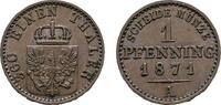 Brandenburg-Preußen Cu Pfennig Wilhelm I. 1861-1888 -