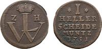 Hessen-Kassel Cu Heller Wilhelm VIII. 1751-1760 -