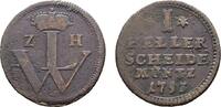 Hessen-Kassel Cu Heller Wilhelm VIII. 1751-1760 -
