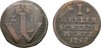 Hessen-Kassel Cu Heller Wilhelm VIII. 1751-1760 -