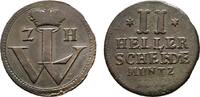 Hessen-Kassel Cu 2 Heller Wilhelm VIII. 1751-1760 -